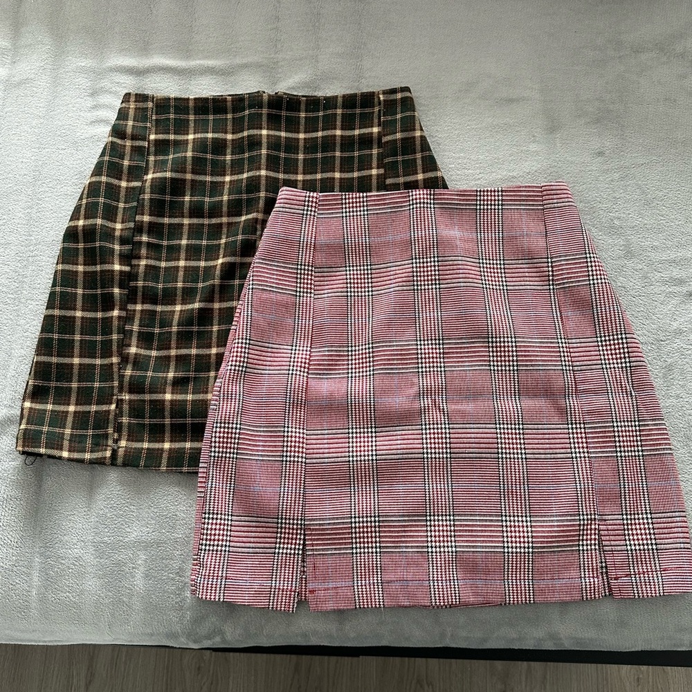 Brandy Melville plaid skirt set of two